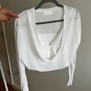 White Sweater Camisole Crop Top